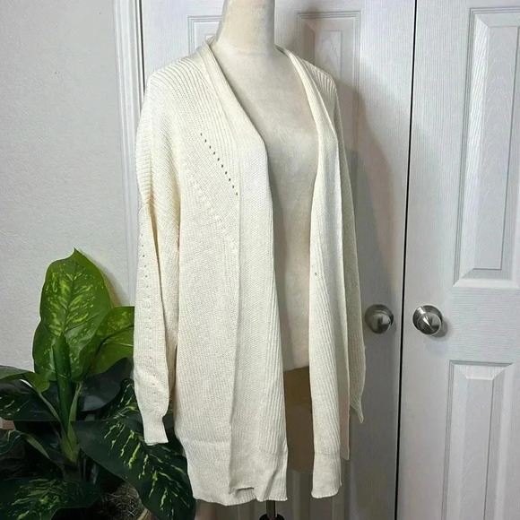 Universal Thread Women’s Open-front Cozy Knit Cardigan Color Cream Size 2X - Picture 8 of 12